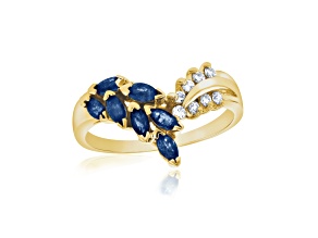 0.59ctw Sapphire and Diamond Ring in 14k Yellow Gold
