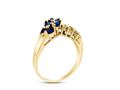 0.59ctw Sapphire and Diamond Ring in 14k Yellow Gold