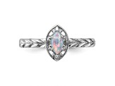 Sterling Silver Stackable Expressions Lab Created Opal Ring