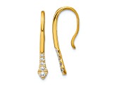 14K Yellow Gold Lab Grown Diamond Drop Wire Earrings