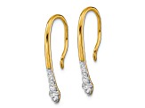 14K Yellow Gold Lab Grown Diamond Drop Wire Earrings