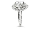 Judith Ripka 3.22ct Oval and 0.69ctw Round  Bella Luce Rhodium Over Sterling Silver Ring