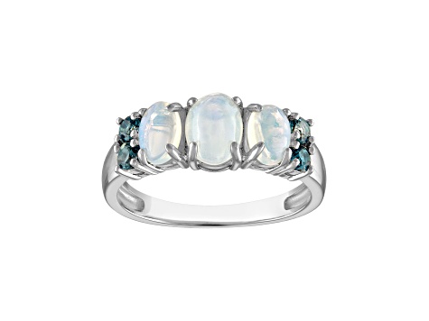 White Opal Sterling Silver Ring 1.72ctw