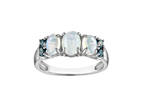 White Opal Sterling Silver Ring 1.72ctw