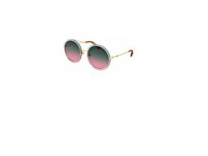 Gucci Gold / Green Gradient Women's 56mm Sunglasses GG0061S-022 56