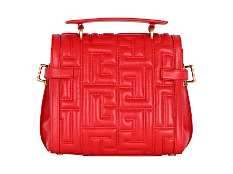 【関税&送料込み】Balmain B-Buzz 23 Tote Balmain B-Buzz 23 Red Tote Crossbody Shoulder Bag Quilted