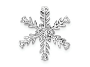 Rhodium Over 14k White Gold Diamond Snowflake Chain Slide Pendant