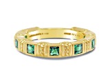 Judith Ripka Emerald Simulant 14K Gold Clad Band Ring 1.05ctw