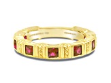 Judith Ripka Lab Ruby 14K Gold Clad Band Ring 1.05ctw