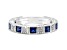 Judith Ripka Lab Created Blue Sapphire Rhodium Over Sterling Silver Band Ring 1.08ctw