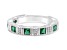 Judith Ripka Emerald Simulant Rhodium Over Sterling Silver Band Ring 0.90ctw