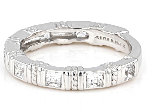 Judith Ripka Bella Luce® Rhodium Over Sterling Silver Band Ring 0.80ctw
