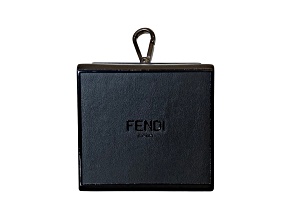 Fendi Roma Mini Box Black Leather Key Ring Charm