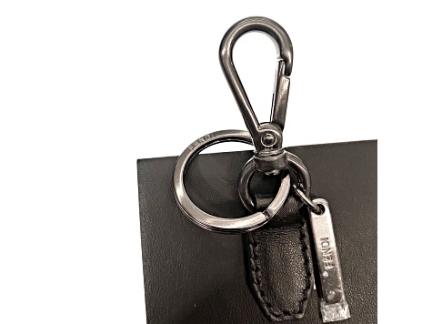 Fendi Roma Mini Box Black Leather Key Ring Charm - 1CHBRA | JTV