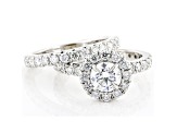 White Lab-Grown Diamond 14kt White Gold Bridal Ring Set 3.00ctw