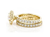 White Lab-Grown Diamond 14kt Yellow Gold Bridal Ring Set 3.00ctw