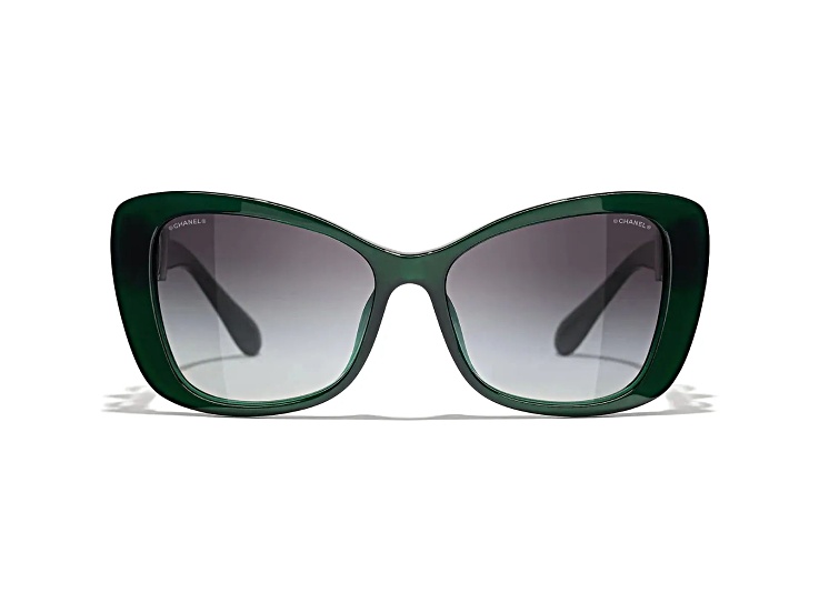 Chanel Dark Green Frame with Pearl Detail/Gray Gradient Lens  display picture 1