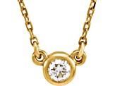 14K Yellow Gold 0.50ct Diamond Solitaire Necklace, 18 Inches.