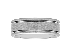 Tungsten Comfort™ 8MM Tungsten Satin Grooved Band