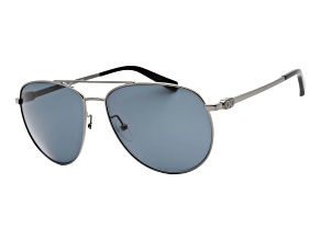 Salvatore Ferragamo Men's Dark Gunmetal Aviator Frame / Blue Lenses Sunglasses