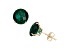 Lab Created Emerald Round 10K Yellow Gold Stud Earrings, 3.36ctw