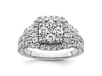 Picture of Rhodium Over 14K White Gold Lab Grown Diamond VS/SI GH, Cluster Ring 1.509ctw