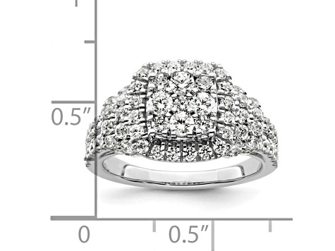 Rhodium Over 14K White Gold Lab Grown Diamond VS/SI GH, Cluster Ring 1.509ctw