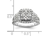 Rhodium Over 14K White Gold Lab Grown Diamond VS/SI GH, Cluster Ring 1.509ctw