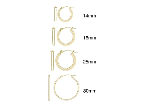 14k Gold Lightweight 2 mm Hoop Earrings - 12MM