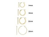 14k Gold Lightweight 2 mm Hoop Earrings - 12MM