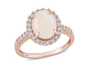 Opal and Diamond 14K Rose Gold Ring 2.08ctw