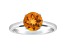 8mm Round Citrine Rhodium Over Sterling Silver Ring