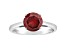 8mm Round Garnet Rhodium Over Sterling Silver Ring