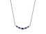 Blue Lab Created Sapphire Rhodium Over Sterling Silver Bar Necklace 0.48ctw