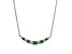 Green Lab Created Emerald Rhodium Over Sterling Silver Curved Bar Necklace 0.38ctw