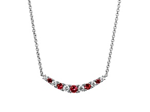 Red Lab Created Ruby Rhodium Over Sterling Silver Necklace 0.46ctw