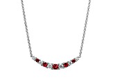 Red Lab Created Ruby Rhodium Over Sterling Silver Necklace 0.46ctw