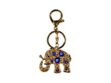 Gold Tone Blue Evil Eye Elephant