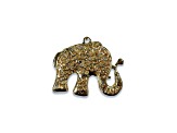 Gold Tone Blue Evil Eye Elephant