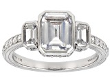 Judith Ripka 6.90ctw Bella Luce® Diamond Simulant Rhodium Over Sterling Silver Ring