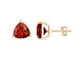 Madeira Citrine Trillion 14K Yellow Gold Stud Earrings, 2ctw