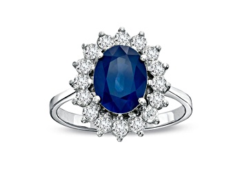 Picture of 2.75ctw Sapphire and Diamond Ring in 14k White Gold