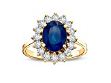 2.75ctw Sapphire and Diamond Ring in 14k Yellow Gold