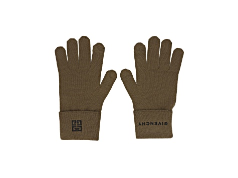 Givenchy Green Embroidered Logo Gloves - 1CM83B | JTV