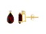 8x5mm Pear Shape Garnet with Diamond Accents 14k Yellow Gold Stud Earrings