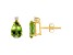 8x5mm Pear Shape Peridot with Diamond Accents 14k Yellow Gold Stud Earrings