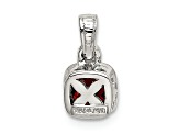 Rhodium Over Sterling Silver with 14k Accent Garnet Pendant