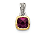 Rhodium Over Sterling Silver with 14k Accent Rhodolite Garnet Pendant