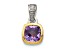Rhodium Over Sterling Silver with 14k Accent Amethyst Pendant