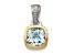 Rhodium Over Sterling Silver with 14k Accent Aquamarine Pendant